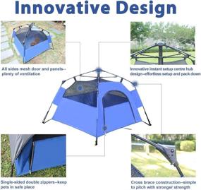 img 2 attached to 🏕️ Yolafe Portable Pet Tent Cave Bed Playpen Kennel - Easy Instant Setup, Perfect for Camping with Cats and Dogs - Blue