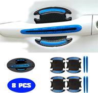 8pcs universal 3d car door handle paint scratch protector car care logo