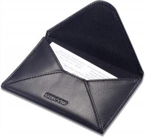 img 4 attached to Stylish And Sleek HISCOW Envelope Business Card Holder: Italian Calfskin Black With Magnetic Closure