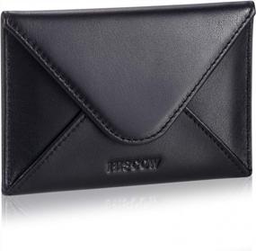 img 2 attached to Stylish And Sleek HISCOW Envelope Business Card Holder: Italian Calfskin Black With Magnetic Closure
