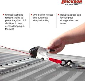 img 2 attached to Erickson Pro Series Red 1-inch x 10-foot Retractable Ratcheting Tie-Down Straps (Set of 4 with Storage Bag, 1200 lb Load Capacity)