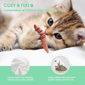 img 2 attached to Potaroma 7Pcs Days Of The Week Catnip Toys, Plush Cat Chew Toy For Kittens, Bite Resistant Catnip Filled Realistic Food Simulation Cat Teething Toy, Purring Cat Toys, Promote Cat Exercise