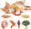 potaroma 7pcs days of the week catnip toys, plush cat chew toy for kittens, bite resistant catnip filled realistic food simulation cat teething toy, purring cat toys, promote cat exercise logo