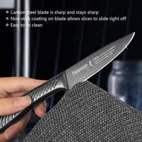 img 1 attached to FISSMAN SHINAI 3.5 Inch Paring Knife With Graphite Non-Stick Coating (3Cr14 Steel)
