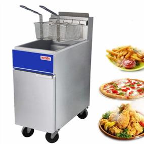 img 4 attached to Upgrade Your Restaurant Fry Station With KITMA 40 Lb. Natural Gas Fryer - Perfect For Crunchy French Fries And Fast Cooking - 102,000 BTU/H