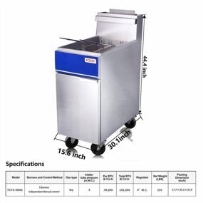 img 3 attached to Upgrade Your Restaurant Fry Station With KITMA 40 Lb. Natural Gas Fryer - Perfect For Crunchy French Fries And Fast Cooking - 102,000 BTU/H