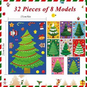 img 3 attached to NOVWANG 32 Sheets Christmas Stickers For Kids, Make A Christmas Tree Stickers, Kids DIY Make Your Own Stickers For Christmas Party Games Sticker Crafts Holiday Stickers For Boys Girls Xmas Gifts