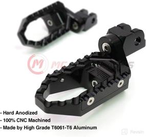 img 1 attached to Top-Rated MC MOTOPARTS Black Front Wide Touring Footpegs - Compatible with MT-07 MT-09 Tracer 13-18 YZF R3 15-18 MT-10 (25mm Extended)