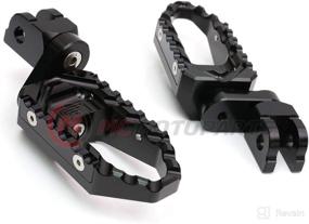 img 3 attached to Top-Rated MC MOTOPARTS Black Front Wide Touring Footpegs - Compatible with MT-07 MT-09 Tracer 13-18 YZF R3 15-18 MT-10 (25mm Extended)