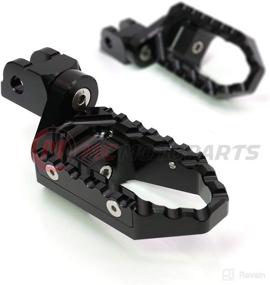 img 2 attached to Top-Rated MC MOTOPARTS Black Front Wide Touring Footpegs - Compatible with MT-07 MT-09 Tracer 13-18 YZF R3 15-18 MT-10 (25mm Extended)