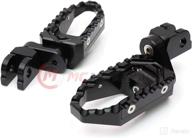 top-rated mc motoparts black front wide touring footpegs - compatible with mt-07 mt-09 tracer 13-18 yzf r3 15-18 mt-10 (25mm extended) логотип