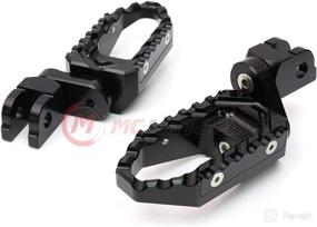 img 4 attached to Top-Rated MC MOTOPARTS Black Front Wide Touring Footpegs - Compatible with MT-07 MT-09 Tracer 13-18 YZF R3 15-18 MT-10 (25mm Extended)