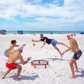 img 3 attached to 🏐 "Funsparks Слэмбол - набор для игры "Спайкбол" в парке, на пляже, на газоне и во дворе - ралли, сет, удар или спайк - лучшая активность на открытом воздухе для детей от 8 до 12 лет и взрослых