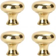 rzdeal 4 pcs 1.0'' x 0.9'' mirror-polished brass cabinet pulls - antique round knobs for furniture, closet, drawer, and door handles - elegant solid hardware for boxes and cabinets logo