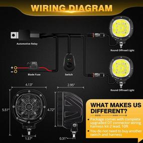img 2 attached to Auxbeam Round LED Offroad Lights, 4 Inch 90W LED Pods Light Bar 9000Lm Round Driving Lights Spot Light Fog Light Bumper Work Light With Wiring Harness Kit For ATV UTV SUV Jeep Pickup Truck Motorcycle