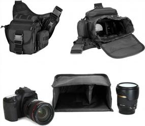 img 3 attached to ArcEnCiel Camera Insert Bag: Perfect Fit For All DSLR SLR Cameras - Black
