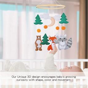 img 3 attached to 🦊 PINNKKU Woodland Animal Baby Mobile - Nursery Mobiles for Boys and Girls, Woodland Nursery Decor and Crib Bedding Accessory - Perfect Baby Gift