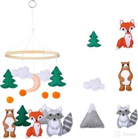 img 4 attached to 🦊 PINNKKU Woodland Animal Baby Mobile - Nursery Mobiles for Boys and Girls, Woodland Nursery Decor and Crib Bedding Accessory - Perfect Baby Gift