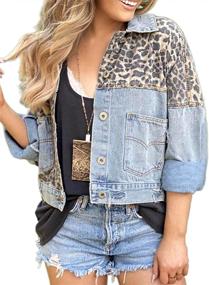 img 4 attached to AlvaQ Oversize Leopard Buttons Vintage Women's Clothing : Coats, Jackets & Vests