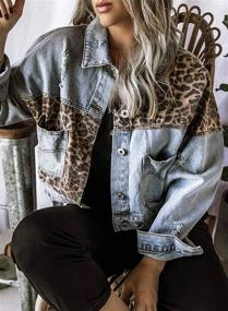 img 2 attached to AlvaQ Oversize Leopard Buttons Vintage Women's Clothing : Coats, Jackets & Vests