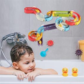 img 3 attached to Interactive Water Polo Slide: 34Pcs Bathtub Toys for Kids - DIY Detachable Set - Perfect Shower Gift for Children aged 3-6 Years