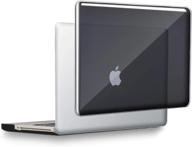 ueswill кристально чистый жесткий чехол для macbook pro 15 дюймов с компакт-диском (без сетчатки) (a1286) + салфетка для чистки из микрофибры - черная, совместимая и глянцевая отделка логотип