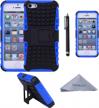 heavy duty 2-in-1 rugged protective case for iphone se 1st gen, 5 & 5s - blue/black logo