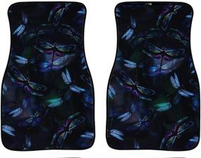 img 2 attached to 🐉 Premium Car Front Mats: ELEQIN Animals Dragonfly Pattern 2-Piece Set - Universal Anti-Skid Floor Mat for Cars, Trucks, Sedans - Auto Foot Carpets for Maximum Protection and Stylish Decor (Black)