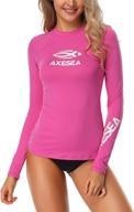 axesea long sleeve active rashguard shirt surf swimwear women's clothing - swimsuits & cover ups logo