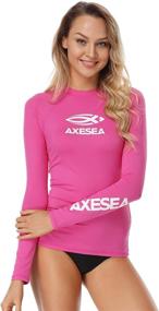 img 2 attached to AXESEA Long Sleeve Active Rashguard Shirt Surf Swimwear Women's Clothing - Swimsuits & Cover Ups