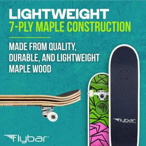 img 2 attached to Flybar Standard Skateboard For All Skill Levels - Complete 31 Inch 7 Ply Maple Wood Board With Concave Design And Trick Capabilities - Perfect For Boys, Girls, Kids, Youth, Teens, And Adults