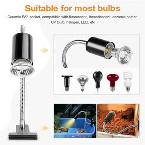 img 1 attached to Buddypuppy Reptile Heat Lamp: Rotatable UVA UVB Light with Timed Heating, Ideal for Bearded Dragon, Turtle, Lizard, Snake - 25w/50w Bulb Included