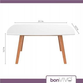 img 2 attached to Modern Bamboo Coffee Table - Franz Designer Low Table In White For Stylish Living Room Furniture With Storage And Seating Options For Men And Women - By BonVIVO