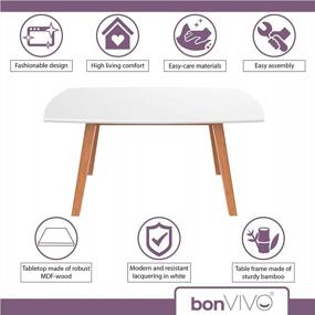 img 1 attached to Modern Bamboo Coffee Table - Franz Designer Low Table In White For Stylish Living Room Furniture With Storage And Seating Options For Men And Women - By BonVIVO