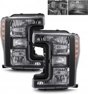 modifystreet- crystal jet black headlights for 17-19 f250/f350/f450/f550 super duty logo