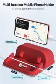 img 1 attached to 🚗 Loncaster Car Phone Holder: Non-Slip Silicone Mat for Dashboards, Compatible with iPhone, Samsung & Android Smartphones - Red