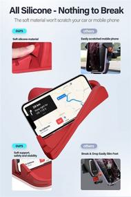 img 2 attached to 🚗 Loncaster Car Phone Holder: Non-Slip Silicone Mat for Dashboards, Compatible with iPhone, Samsung & Android Smartphones - Red