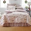brylanehome vintage christmas 4 piece quilt set - full/queen, ivory red beige logo
