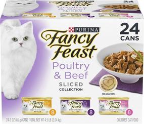 img 4 attached to Purina Fancy Feast Gravy Wet Cat Food Variety Pack: Poultry & Beef Sliced Collection - (24) 3 oz. Cans