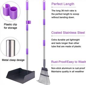 img 3 attached to TNELTUEB Large Dog Pooper Scooper Set Extra Metal Pet Poop Tray & Rake With Adjustable Long Handle For Pet Waste Removal Scooper Great For Gravel/Grass/Street