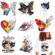 12 pieces of heat transfer vinyl - iron on decals with butterfly, flower, high heel, and lip designs for t-shirts, clothing, hats, pillows, backpacks, and diy crafts logo