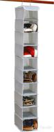 👞 maximize closet space with simple houseware's 10-shelf hanging shoes organizer holder in grey логотип