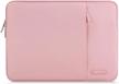 pink laptop sleeve bag for macbook air and pro 13 inch m2/m1, a2681, a2337, a2179, a1932, a2338, a2251, a2289, a2159, a1989, a1706, a1708 - polyester vertical case with pocket by mosiso logo