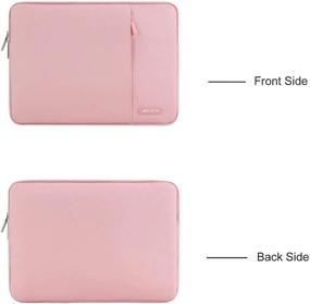 img 3 attached to Розовая сумка для ноутбука MacBook Air и Pro 13 дюймов M2 / M1, A2681, A2337, A2179, A1932, A2338, A2251, A2289, A2159, A1989, A1706, A1708 - вертикальный чехол из полиэстера с карманом от MOSISO