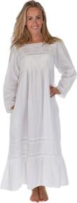 img 4 attached to Cotton Nightgown Pockets White Vintage Women's Clothing - Lingerie, Sleep & Lounge