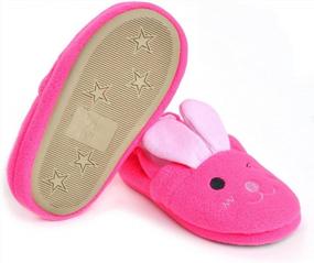 img 2 attached to ESTAMICO Girls' Bunny Slippers - Cute Cartoon Rabbit Warm Winter House Shoes For Toddlers