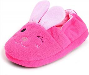 img 4 attached to ESTAMICO Girls' Bunny Slippers - Cute Cartoon Rabbit Warm Winter House Shoes For Toddlers
