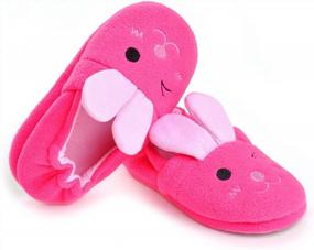 img 3 attached to ESTAMICO Girls' Bunny Slippers - Cute Cartoon Rabbit Warm Winter House Shoes For Toddlers
