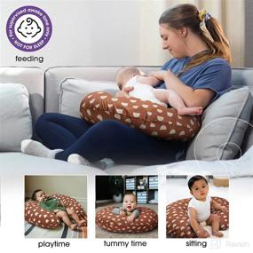 img 3 attached to 🤱 Boppy Nursing Pillow and Positioner - Original: Comfortable Clay Pebbles for Breastfeeding, Bottle Feeding, and Baby Support; Includes Removable Cotton Blend Cover and Awake-Time Support
