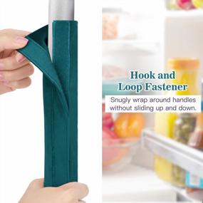 img 1 attached to Keep Your Kitchen Appliances Clean And Stylish With Nuovoware'S Teal Door Handle Covers By Protecting From Smudges, Fingerprint, And Oil Stains - Set Of 4